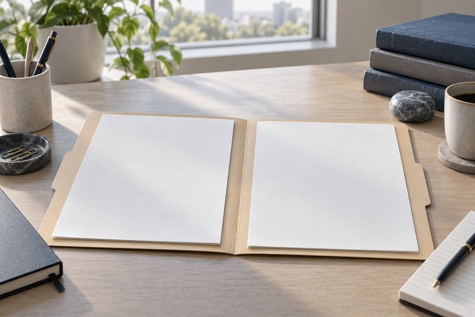 Anonymous tax-case folders with a blue response sheet on a desk